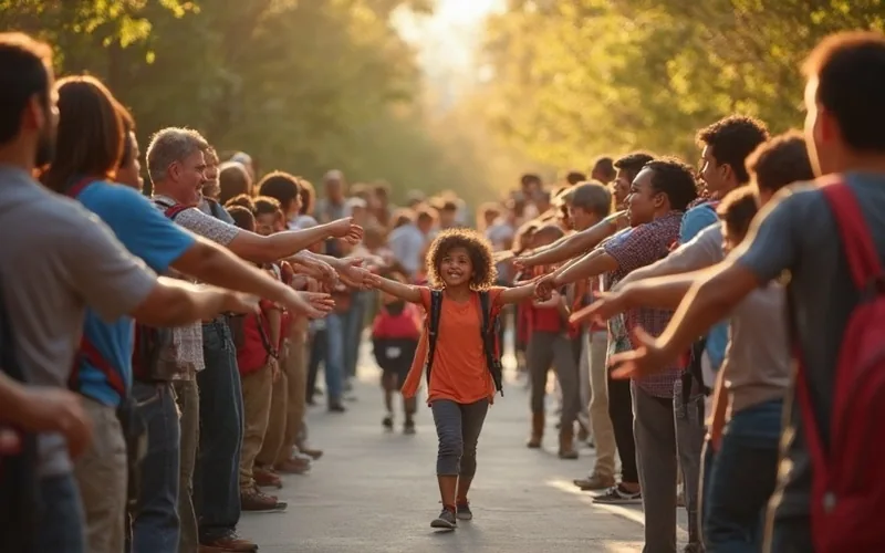 Fathers at the Front Welcomes Maple Grove Students with Encouragement and High Fives
